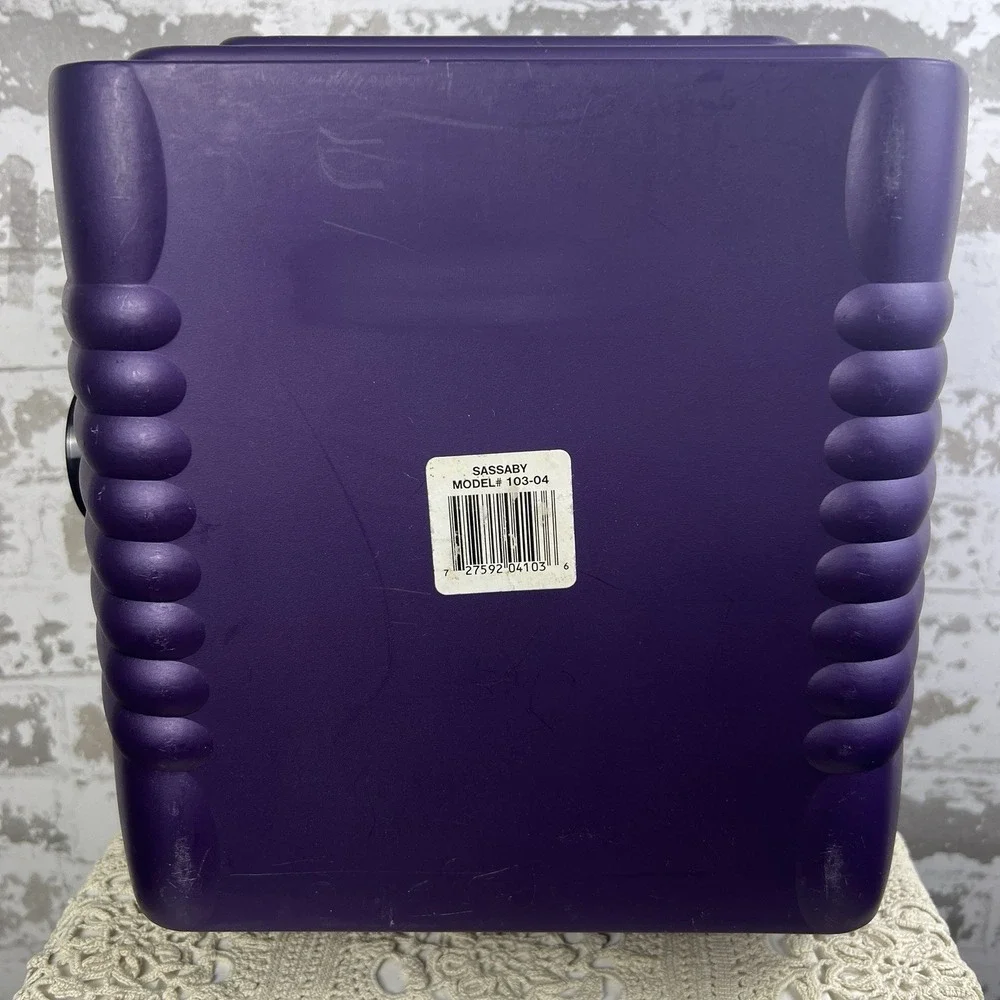 Vtg 90s Sassaby XL Travel Makeup Case Purple Black Model 103 Deluxe Plus 3 Tier